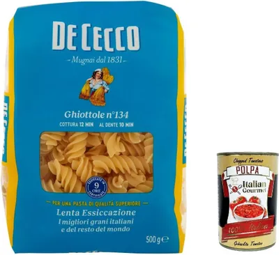 Produktbild von 20x De Cecco Pasta 100% Italian Ghiottole N°134 Noodles 500 g + Italian Gourmet Polpa 400 g