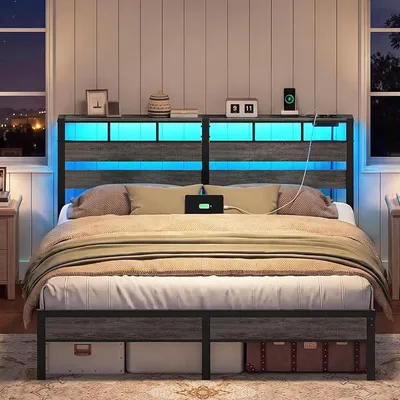 Imagen del producto de Cama de 180 x 200 cm, con somier, cama de matrimonio, estructura de cama