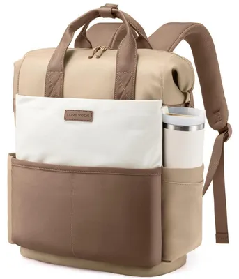 Image de Sac à dos pour femmes, grande taille, compartiment pour ordinateur portable 17,3 pouces, couleur kaki