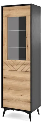 Produktbild von Selsey Boulia - Vitrine 2-türig mit Fischgrätmuster, 54 cm