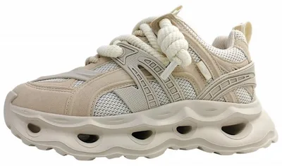 Immagine prodotto di Buffalo Malaga, scarpe da ginnastica da donna, modello stringato, color beige, ideali per il tempo libero