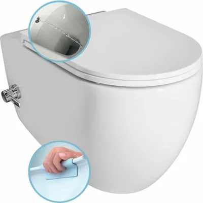Produktbild von INFINITY CLEANWASH Hänge-WC inkl. Armatur und Bidetbrause, spülrandlos,36,5x53cm, weiss