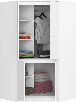 Image de BDW Armoire d'angle chambre à coucher, armoire, armoire d'angle, blanc