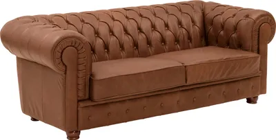 Produktbild von Max Winzer Sofa 3-Sitzer 3-get. Bridgeport - Echtleder (Antikoptik) cognac - Maße: 200 x 98 x 76 cm
