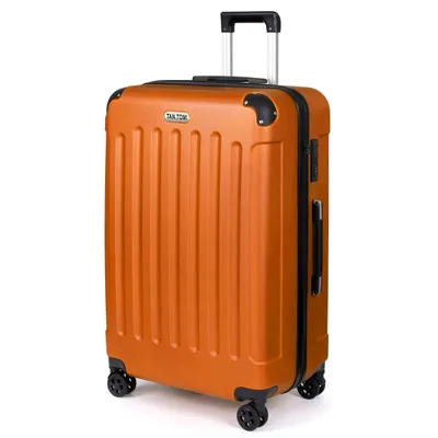 Produktbild von Hartschalen-Trolley Hartschalen-Koffer Trolley Rollkoffer Reisekoffer Handgepäck 4 Rollen, Trolley Rollkoffer Reisekoffer, Zahlenschloss (Orange)