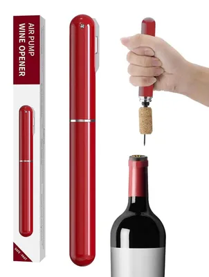 2-in-1 Luftdruck Weinöffner mit Kapselschneider, tragbar, rot