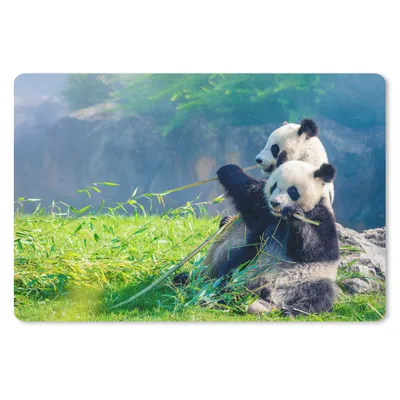 Produktbild von MuchoWow® Schreibtischunterlage Panda - Bambus - Gras - Tiere 60x40 cm - XXL Mauspad - Großes Mauspad