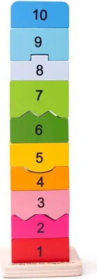Produktbild von BigJigs Holz Stapelturm Lernspielzeug Zahlen lernen