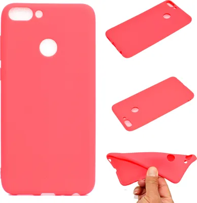 Produktbild von für HUAWEI Honor 9 lite Süße Candy Color Matte TPU Anti-Scratch rutschfeste Schutzhülle Zurück Fallrot