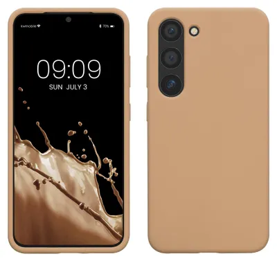 Produktbild von kwmobile Handyhülle für Samsung Galaxy S23 Hülle - Case Silikon - Kabelloses Laden - Schutzhülle Cover in Macchiato