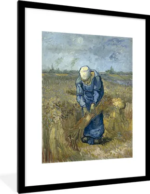 Produktbild von MuchoWow® MuchoWow® Gerahmtes Poster Der Schafspelz (nach Millet) - Vincent van Gogh 60x80 cm - Poster mit zchwarzem Bilderrahmen - Wohnzimmer - Dekorationen - Prämie