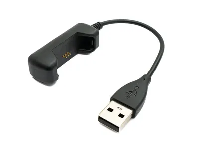 Zdjęcie produktu dla SYSTEM-S Kabel USB 2.0 10 cm do ładowania smartwatcha Fitbit Flex 2 w kolorze czarnym