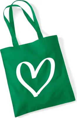 Produktbild von Huuraa Jutebeutel Herz Heart 10 Liter Kelly Green Baumwolle Tasche Geschenkidee