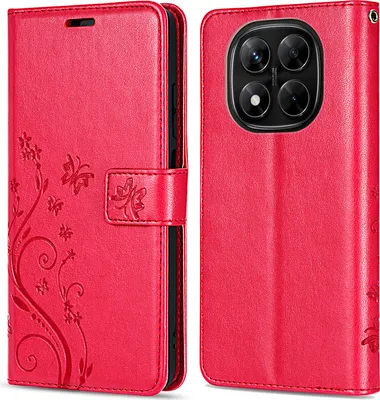 Produktbild von Hülle für Xiaomi Redmi Note 14 Pro 5G, Handy Tasche Handyhülle Wallet Case Flip Cover in Rot