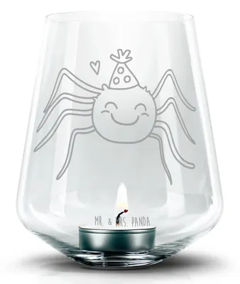 Produktbild von Mr. & Mrs. Panda Kerzenhalter Spinne Agathe Party - Transparent - Geschenk, Glas, Selbstliebe, Motivation, Laterne, Glück, Windlicht, Teelichthalter, gravur, Wunder