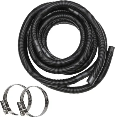 Produktbild von HAF Hochwertiger Pool Schwimmbadschlauch 32mm Schwarz 6 Meter | Poolschlauch für Garten & Schwimmbad | Solarschlauch + 2x Edelstahl Schlauchschellen