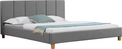 Produktbild von Polsterbett JASON Bettgestell 180x200 cm Doppelbett Designbett inklusive Lattenrost Textilbezug in grau