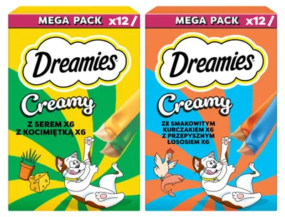 Zdjęcie produktu dla Dreamies Creamy Mix Smaków 24x10g Kremowy Przysmak Dla Kotów