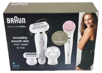 Obrázok produktu pre Braun Silk-épil 9 Flex 9100 BS, Zlato, Biela, 40 pinzety/pinziet, MicroGrip, Zabudovaná batéria