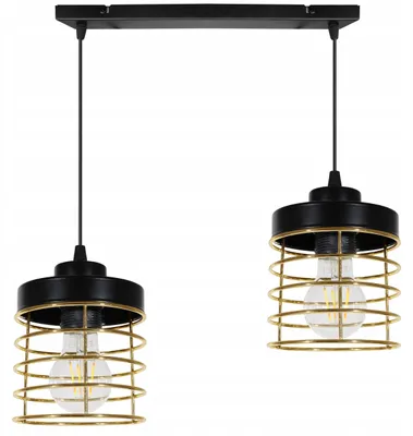 Produktbild von Goldene Draht Pendelleuchte LED – Hängelampe Deckenleuchte Loft Design