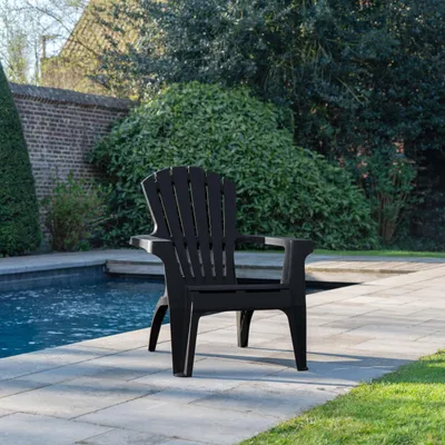 Image de Fauteuil Adirondack de Jardin en Résine Empilable Anthracite