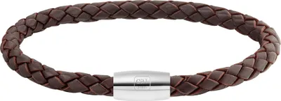 Produktbild von cai Armband Edelstahl Leder braun 20cm