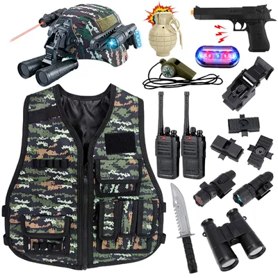 Militärkostüm-Set Kinder, Camouflage, 12-teilig, Halloween