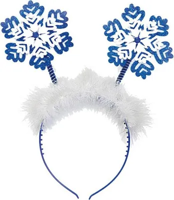 Produktbild von Schneeflocke Haarreif Weihnachten weiss-blau - Einheitsgröße