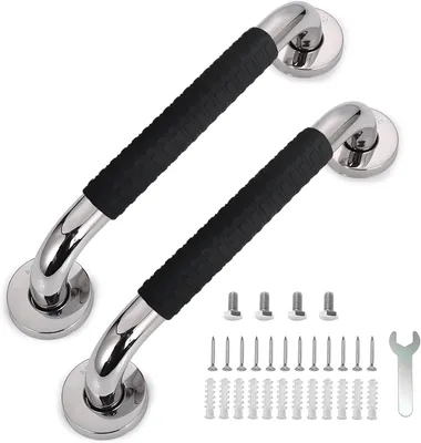 Produktbild von Set mit 2 Haltegriffen für Toilette, 30 cm Haltegriff aus Edelstahl für Dusche und Treppe, Griff aus Edelstahl 304, für Toiletten, Badezimmer und Treppengeländer