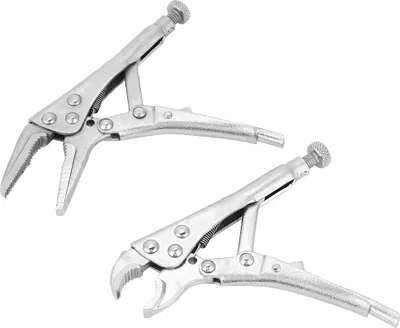 Obrázok produktu pre 2Pcs Ground Mouth Straight Jaw Lock Vise Grip Clamp Locking Set Hand Tools