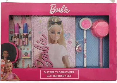 Zdjęcie produktu dla Barbie brokatowy pamiętnik z akcesoriami