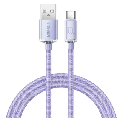 Obrázok produktu pre Baseus Crystal Shine, 1,2 m, USB A, USB C, 0,48 Gbit/s, Purpurová