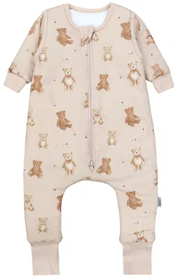 Produktbild von TupTam Baby Schlafsack mit Beinen und Ärmeln  e Materialien, Winterschlafsack 2,5 TOG Unisex, Farbe: Teddy, Größe: 104-110