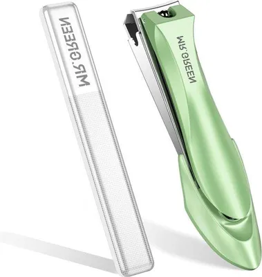 Produktbild von Famanu Nagelknipper mit Auffangbehälter - Ergonomisches Design - Grün
