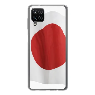 Produktbild von MuchoWow® Handyhülle Schutzhülle Hülle für Samsung Galaxy A12 Die Flagge von Japan auf weißem Hintergrund Silikon Softcase Handy Hülle - Bild
