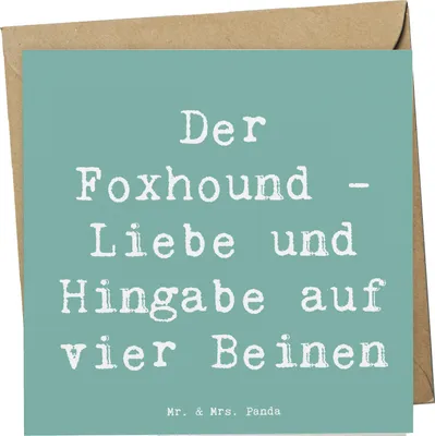 Produktbild von Mr. & Mrs. Panda Glückwunschkarte Spruch Liebevoller Foxhound - Meeresbrise - Geschenk, Grußkarte, anlasskarte, faltkarte, Hunderassen, Klappkarte, Vier Pfoten, Charakter