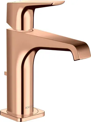 Produktbild von Einhebel-Waschtischmischer 125 AXOR CITTERIO E DN 15 m HGri m ZAG 1 1/4Zoll pol. red go mit Zugstangen-Ablaufgarnitur 1 1/4Z polished red gold