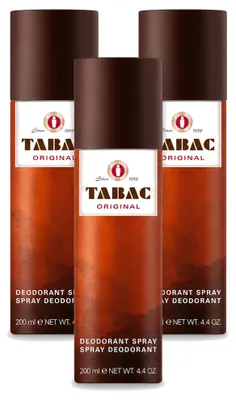 Immagine prodotto di 3 flaconi spray deodorante antitraspirante Tabac Original, 200 ml - Confezione - 3 pezzi