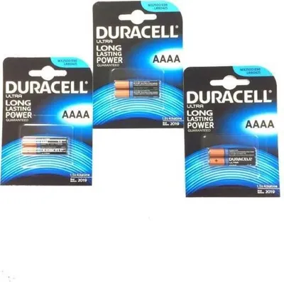 Three packages of Duracell AAAA batteries are displayed against a white background.