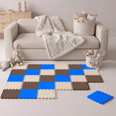 Produktbild von 27 Teile Baby Kinder Puzzlematte ab Null - 30x30 Puzzle Spielmatte Krabbelmatte, KI-generiertes Bild