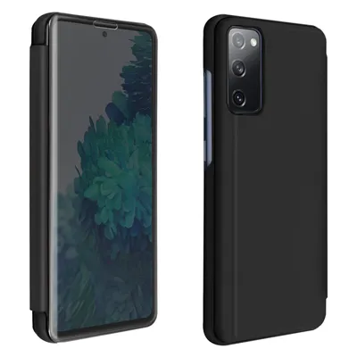Image de Avizar, Samsung Galaxy S20 FE View Cover avec effet miroir & fonction stand, noir