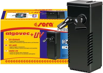 Produktbild von sera algovec UV | UV-C-System für Aquarien bis 100 l | reduziert Algen | Keime und Parasiten ohne Chemie | ideal als Ergänzung zum Biofilter für klares Wasser