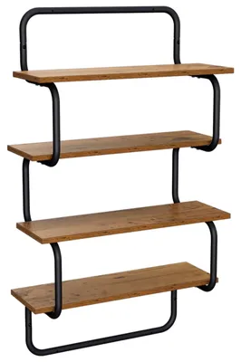 Image de Étagère murale en bois massif, 4 niveaux, dimensions 60 x 24,5 x 104 cm