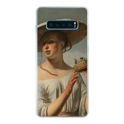 Produktbild von MuchoWow® Handyhülle Schutzhülle Hülle für Samsung Galaxy S10 Lite Mädchen mit breitem Hut - Gemälde von Cäsar Boëtius van Everdingen Silikon Softcase Handy Hülle - Schutz