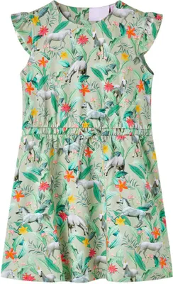 Produktbild von Kinderkleid mit Flügelärmeln Hellkhaki 128
