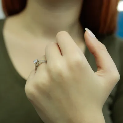 Produktbild von 0,50 Carat Diamant Solitär Ring Meisterstück 14 Karat Weißgold - 50 (15,90 mm)