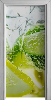 Produktbild von Tür Selbstklebende 90x210 cm Türfolie Türtapete Klebefolie - Zitrone in Wasser