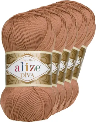 Produktbild von 5 x 100g Strickgarn ALIZE DIVA - Häkelgarn Wolle Sommer Stricken Häkeln