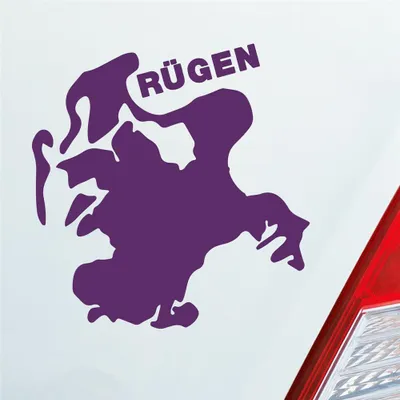 Produktbild von Auto Aufkleber Rügen Spaß Insel Deutschland Urlaub 10x9 cm Lila Sticker Heckscheibenaufkleber