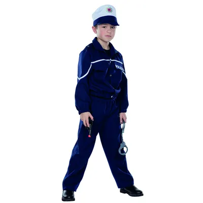 Produktbild von Polizist 3-teilig blau Kinderkostüm 116